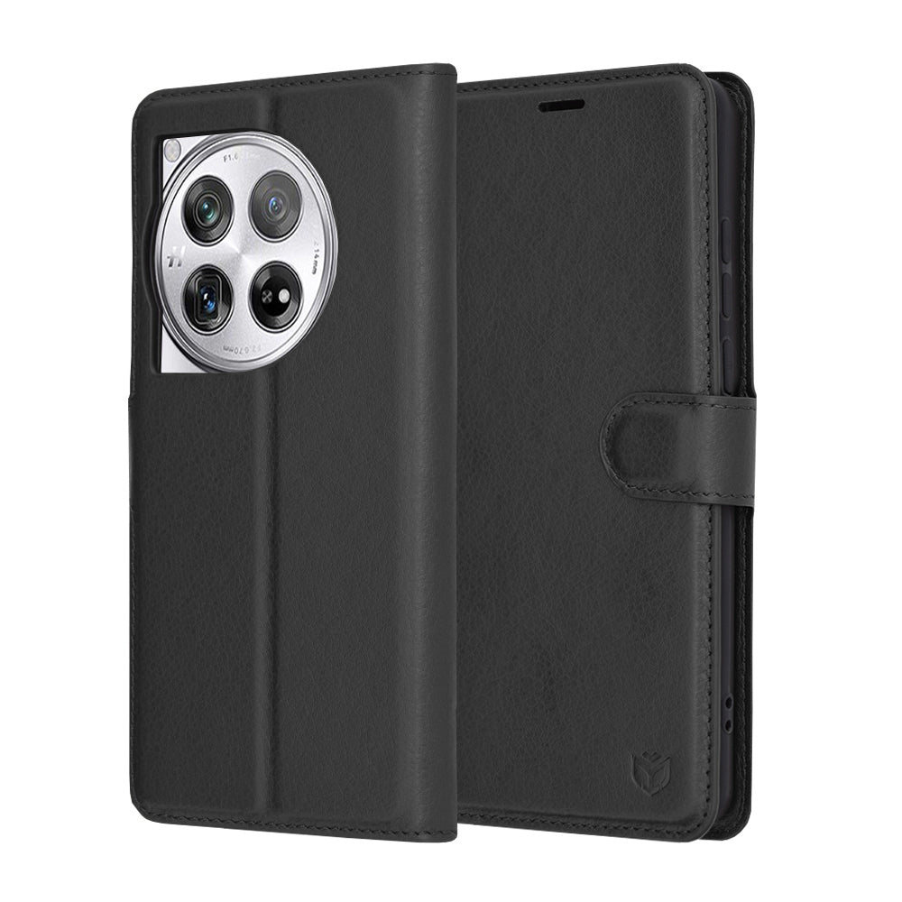 Funda para OnePlus 12, Techsuit, Leather Folio, Negra