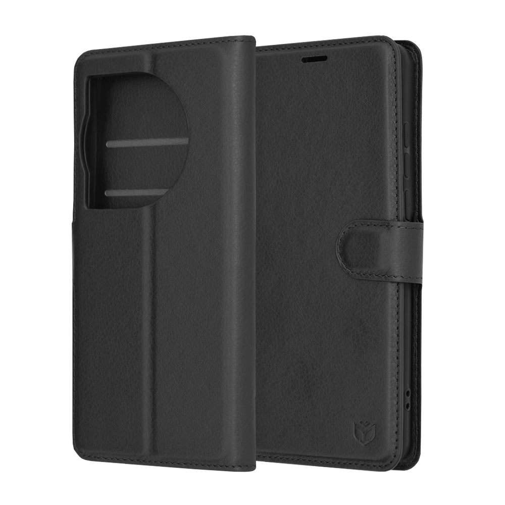 Funda para OnePlus 12, Techsuit, Leather Folio, Negra