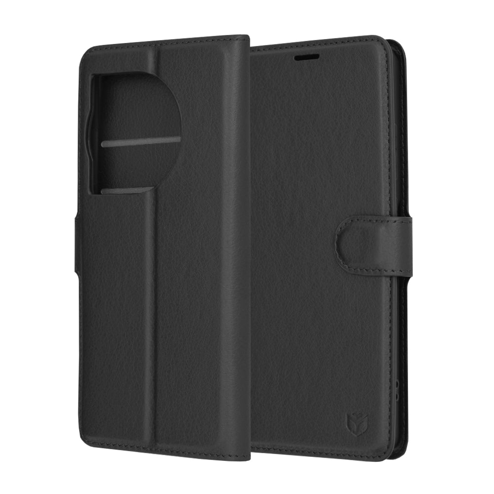 Funda para OnePlus 12R, Techsuit, Leather Folio, Negra