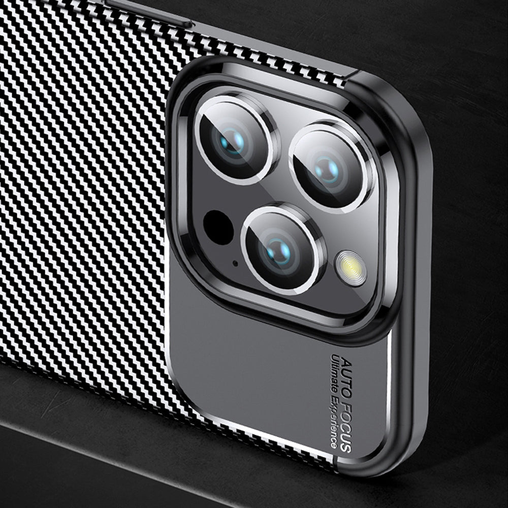 Funda para OnePlus 13R, Techsuit, Fibra de Carbon, Negra