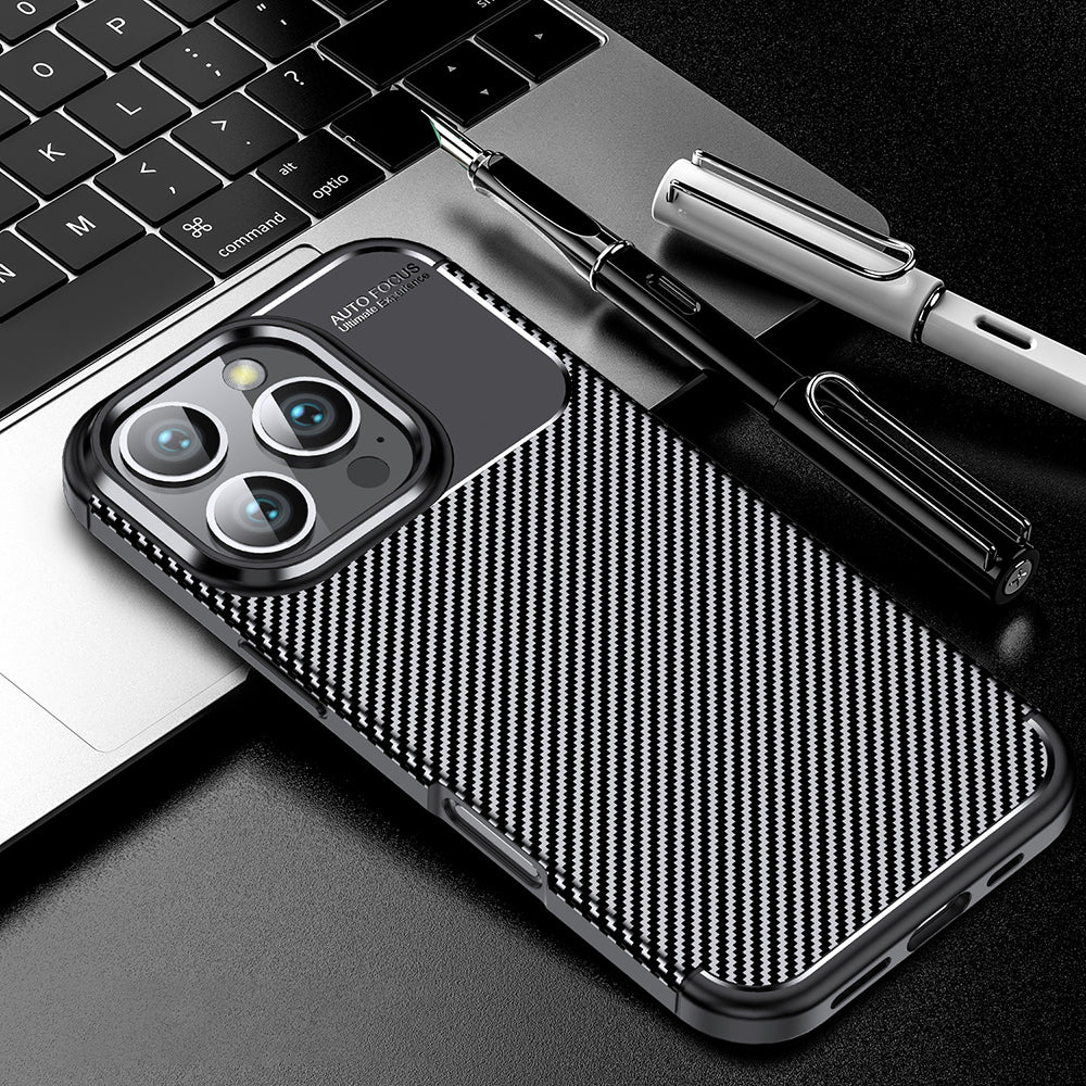 Funda para OnePlus 13R, Techsuit, Fibra de Carbon, Negra