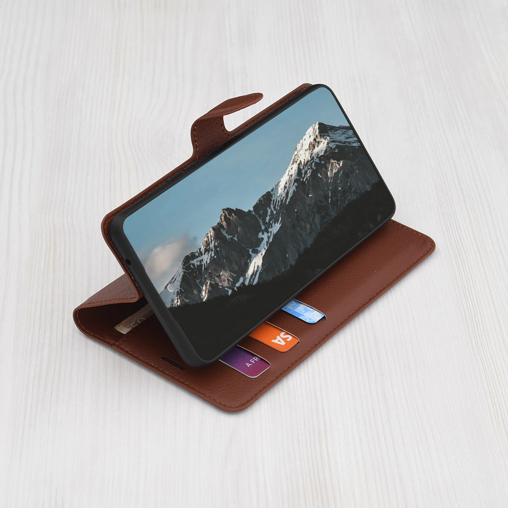 Funda para OnePlus 13R, Techsuit, Leather Folio, Marrón