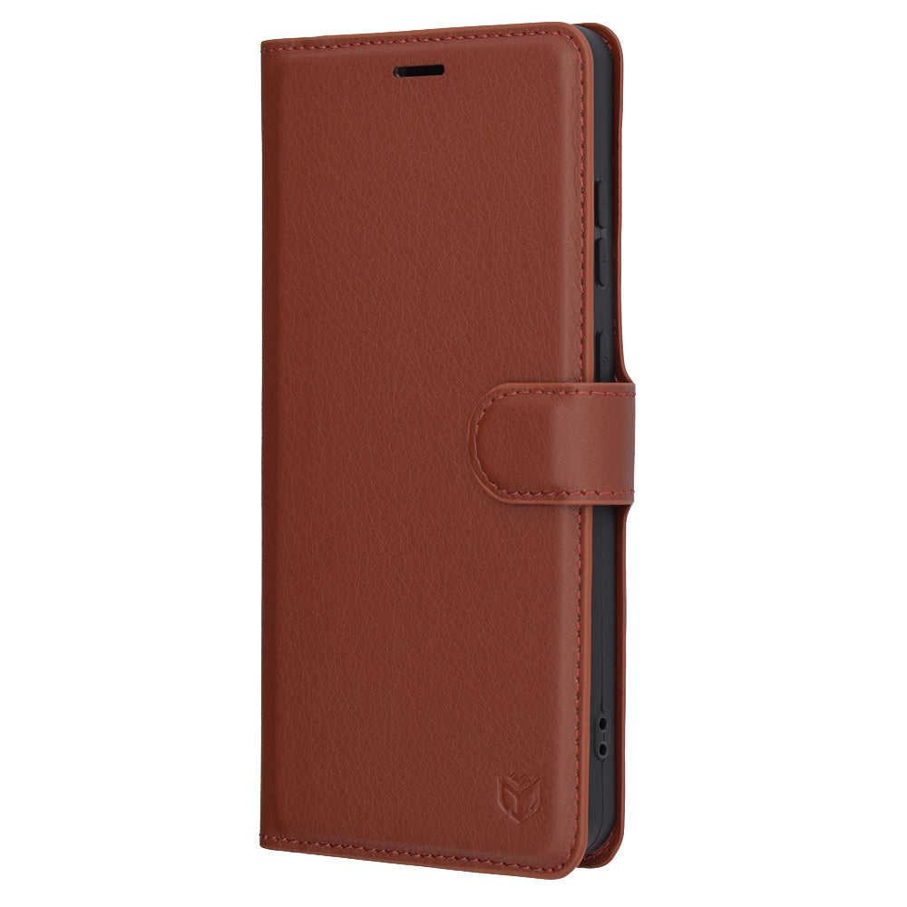 Funda para OnePlus 13R, Techsuit, Leather Folio, Marrón