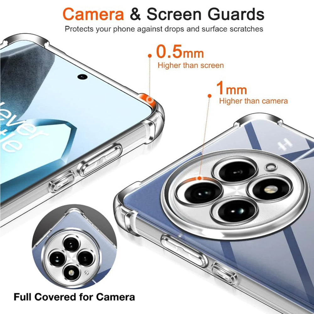 Funda para OnePlus 13R, Techsuit, Antigolpes Transparente, Transparente