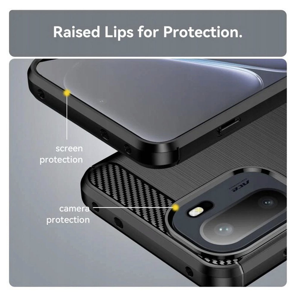 Funda para OnePlus 15R, Techsuit, Carbono, Negra
