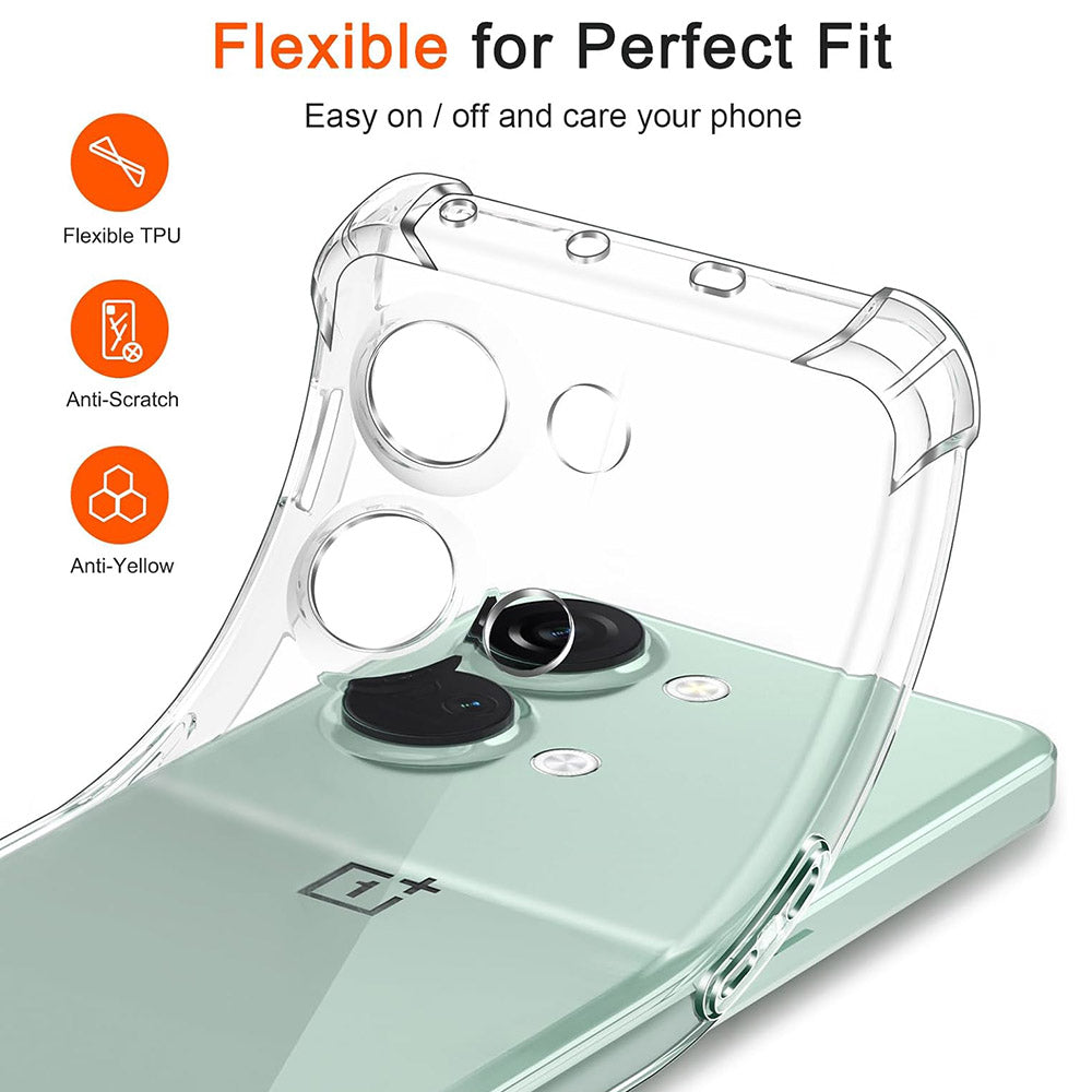 Funda para OnePlus Nord 3, Techsuit, Antigolpes Transparente, Transparente