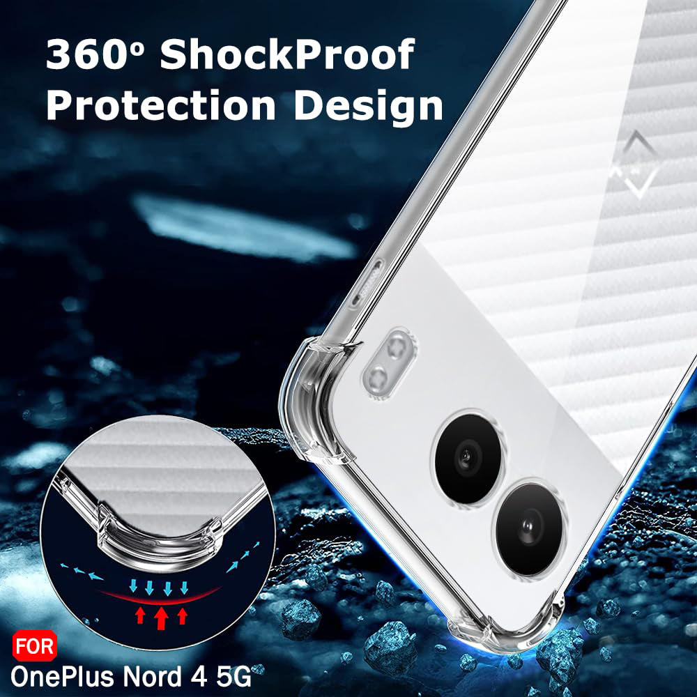 Funda para OnePlus Nord 4, Techsuit, Antichoque Transparente, Transparente