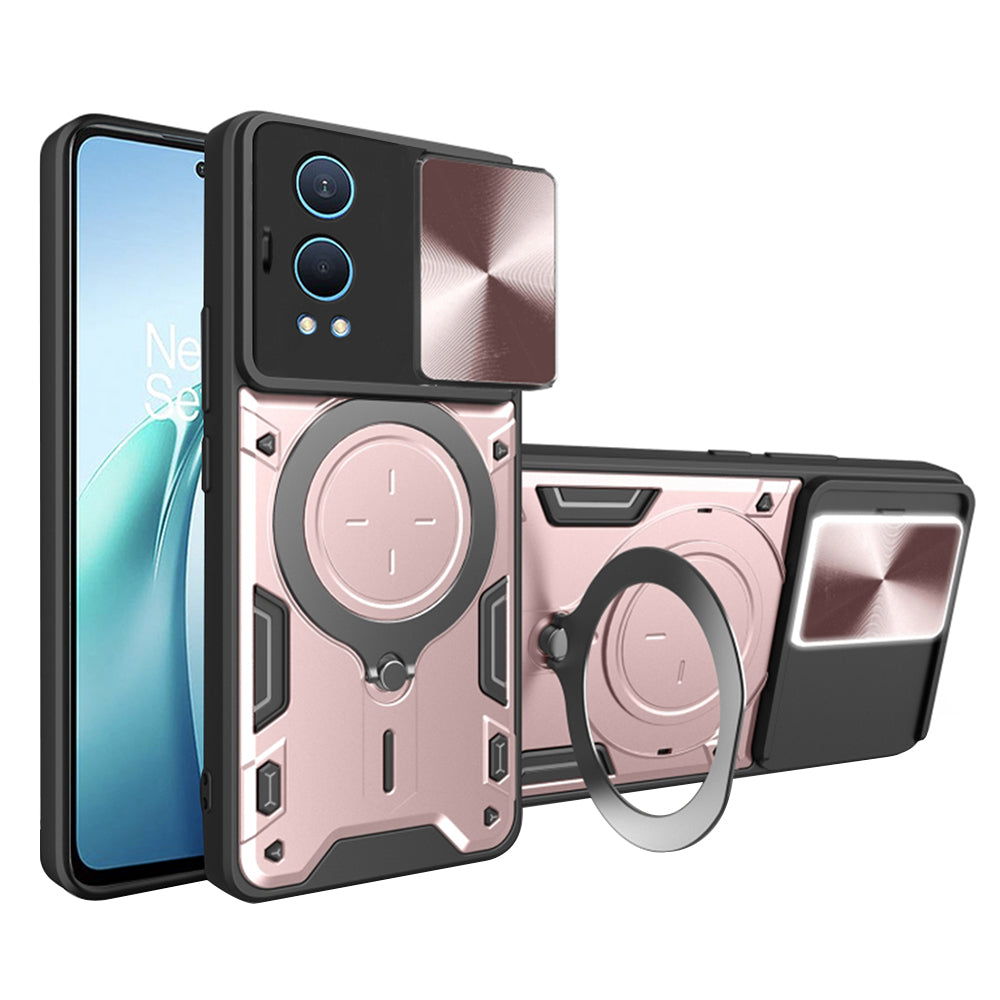 Funda para OnePlus Nord CE4 Lite, Techsuit, CamGuard Pro, Rosa Dorado