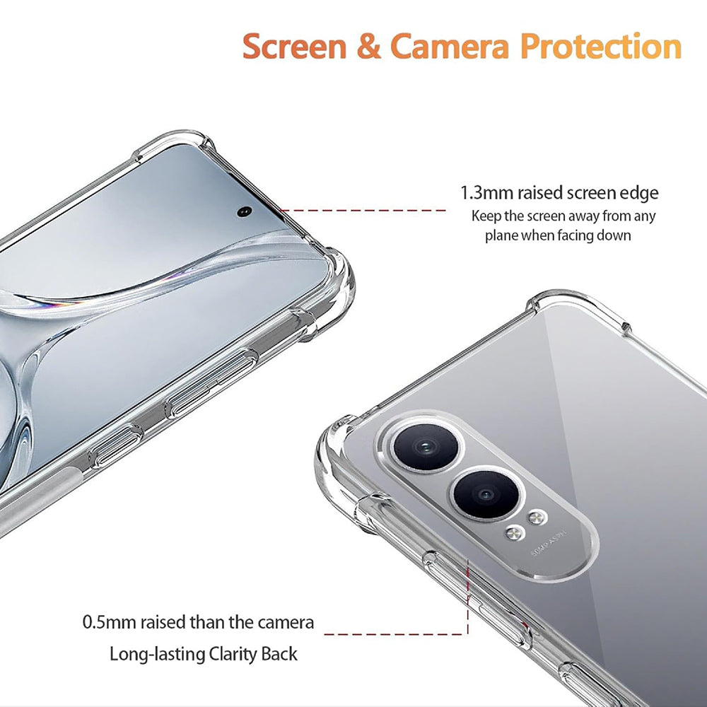 Funda para OnePlus Nord CE4 Lite, Techsuit, Antigolpes Transparente, Transparente