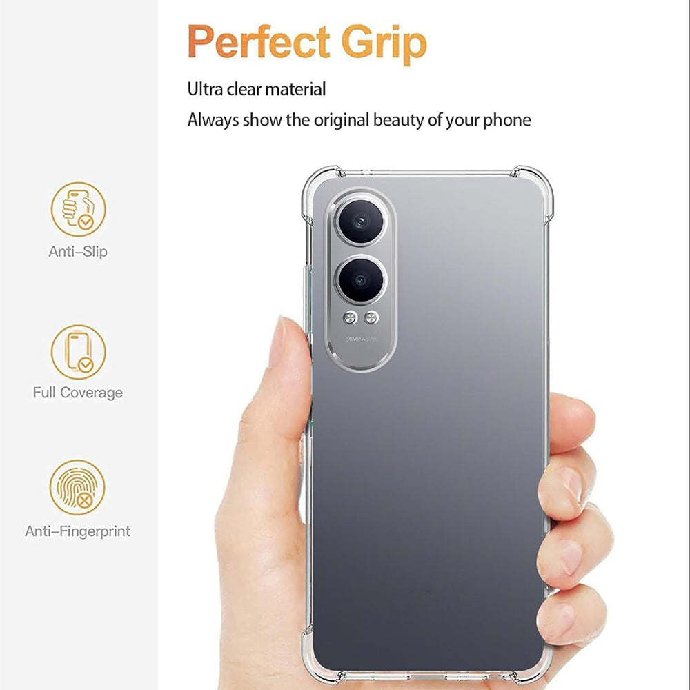 Funda para OnePlus Nord CE4 Lite, Techsuit, Antigolpes Transparente, Transparente