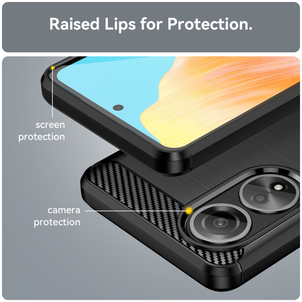 Funda para Oppo A58 4G, Techsuit, Carbono, Negra