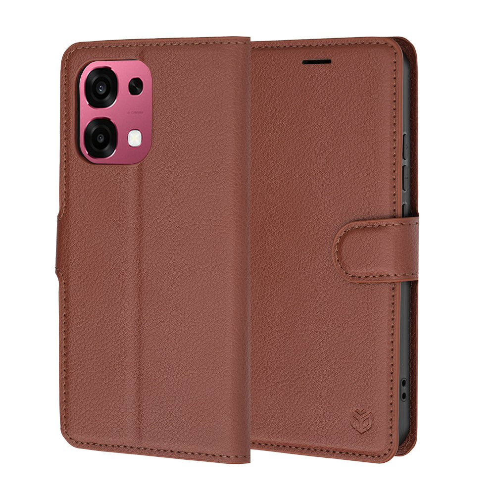 Funda para Oppo A6 Pro 5G / A6 Pro 4G, Techsuit, Leather Folio, Marrón