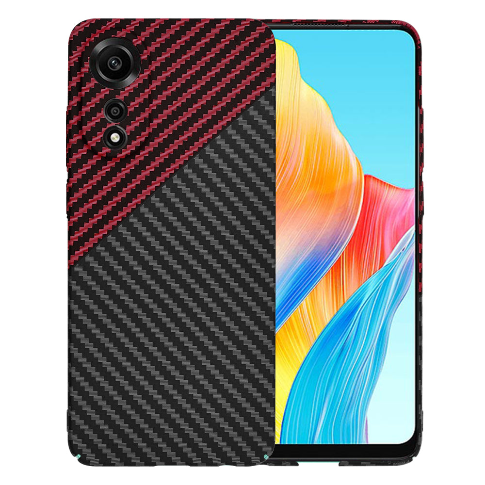 Funda para Oppo A78 4G, Techsuit, Carbonite FiberShell, Negra Roja