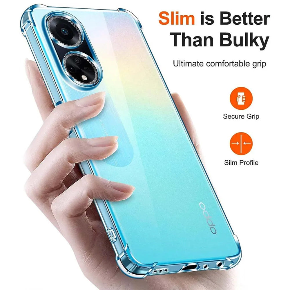 Funda para Oppo A98, Techsuit, Antigolpes Transparente, Transparente