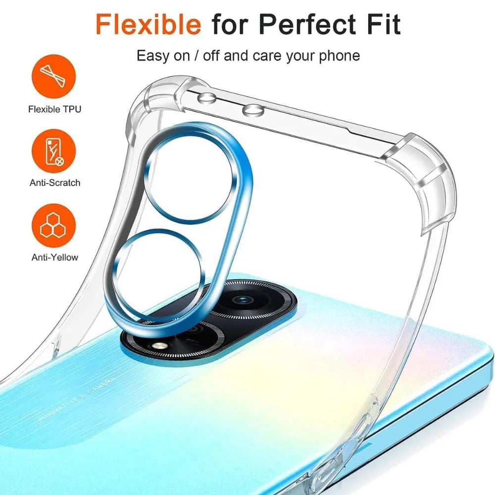 Funda para Oppo A98, Techsuit, Antigolpes Transparente, Transparente