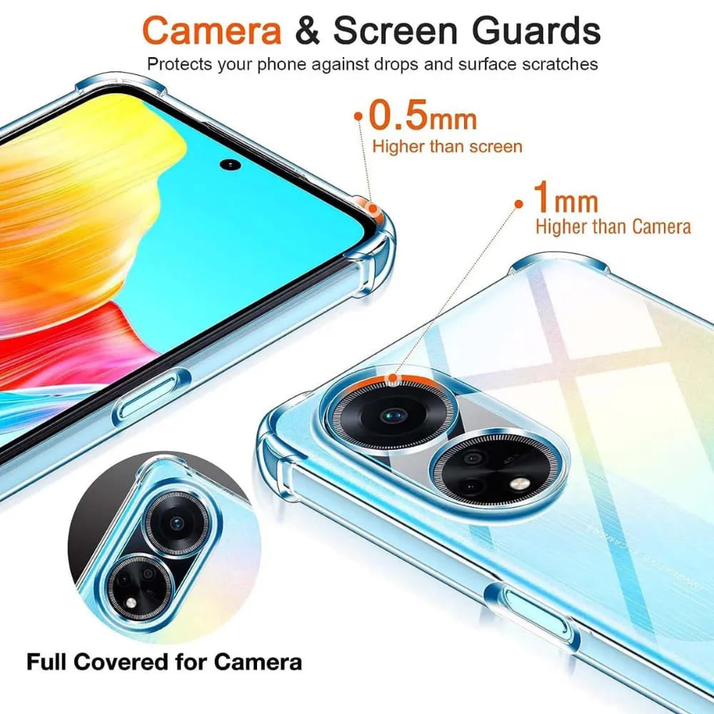 Funda para Oppo A98, Techsuit, Antigolpes Transparente, Transparente