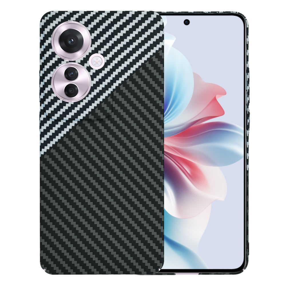 Funda para Oppo Reno11 F, Techsuit, Carbonite FiberShell, Negra Gris