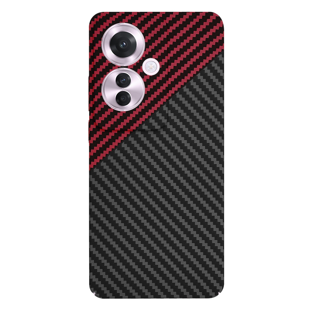 Funda para Oppo Reno11 F, Techsuit, Carbonite FiberShell, Negra Roja