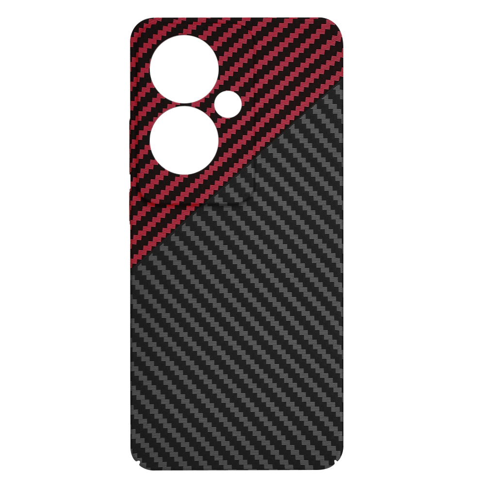 Funda para Oppo Reno11 F, Techsuit, Carbonite FiberShell, Negra Roja