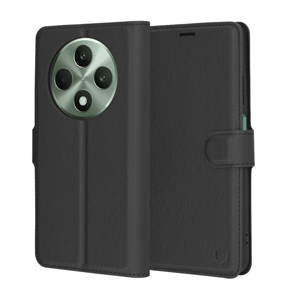 Funda para Oppo Reno12 FS 5G / Reno12 FS 4G / Reno12 F 4G / Reno12 F, Techsuit, Folio de cuero, Negra