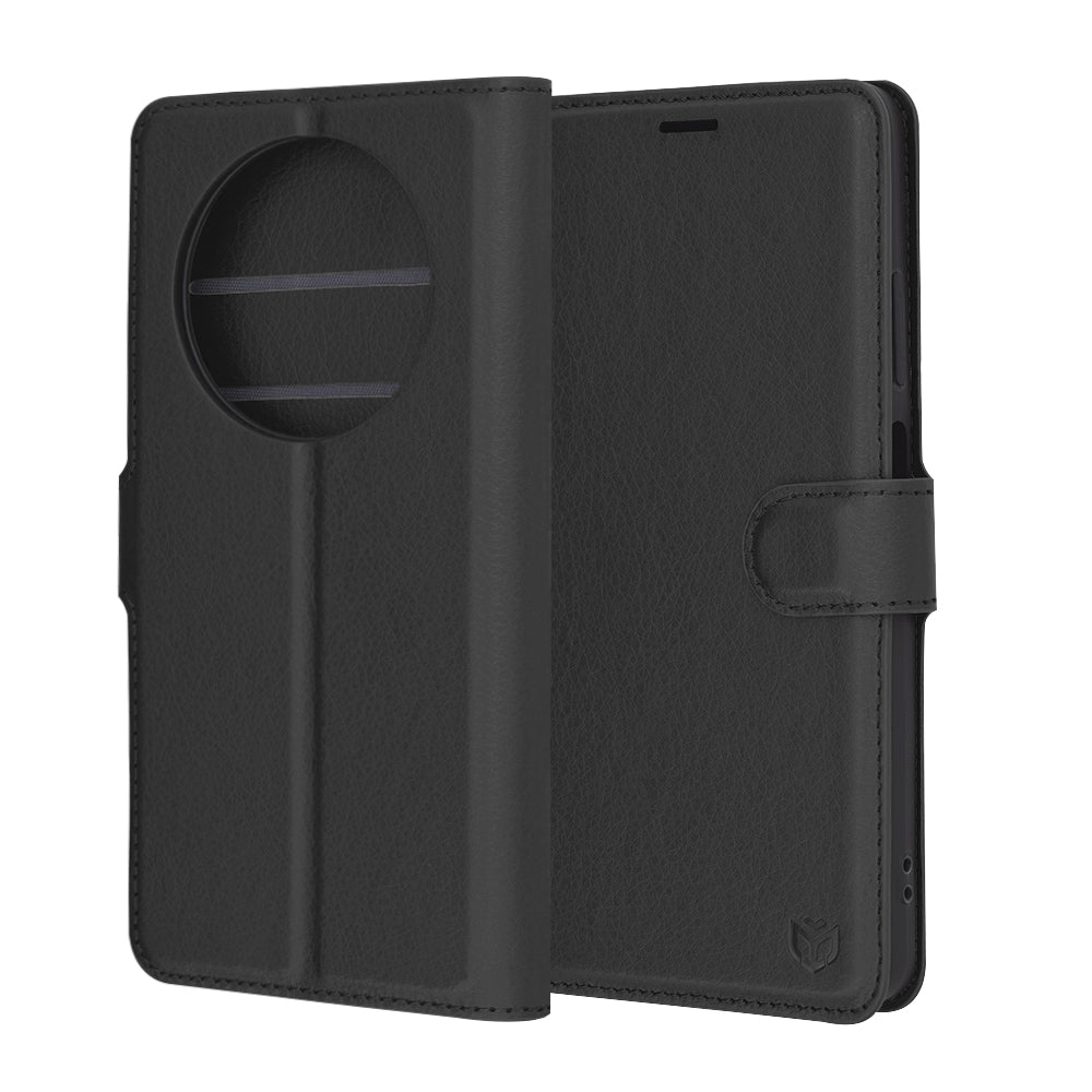 Funda para Oppo Reno12 FS 5G / Reno12 FS 4G / Reno12 F 4G / Reno12 F, Techsuit, Folio de cuero, Negra