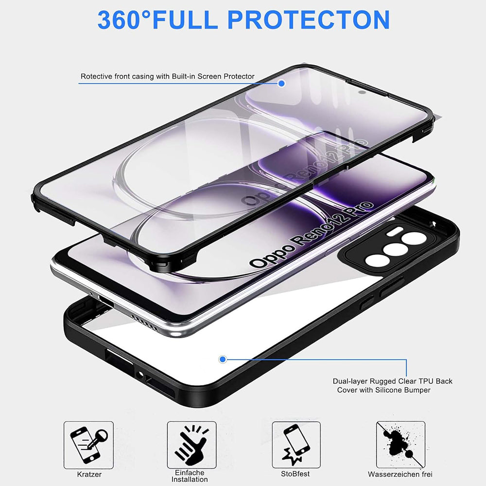 Funda para Oppo Reno12 Pro, Techsuit, ColorVerse 360, Negra