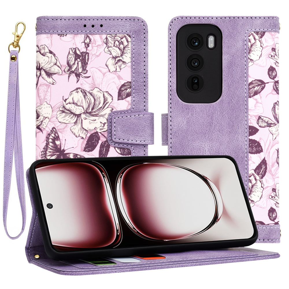 Funda para Oppo Reno12 Pro, Techsuit, FlipCraft, Morado