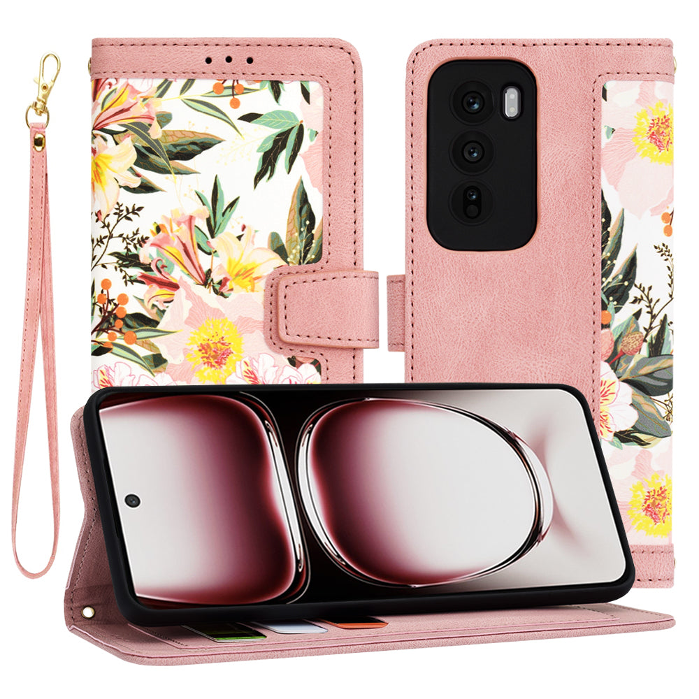 Funda para Oppo Reno12 Pro, Techsuit, FlipCraft, Rosa