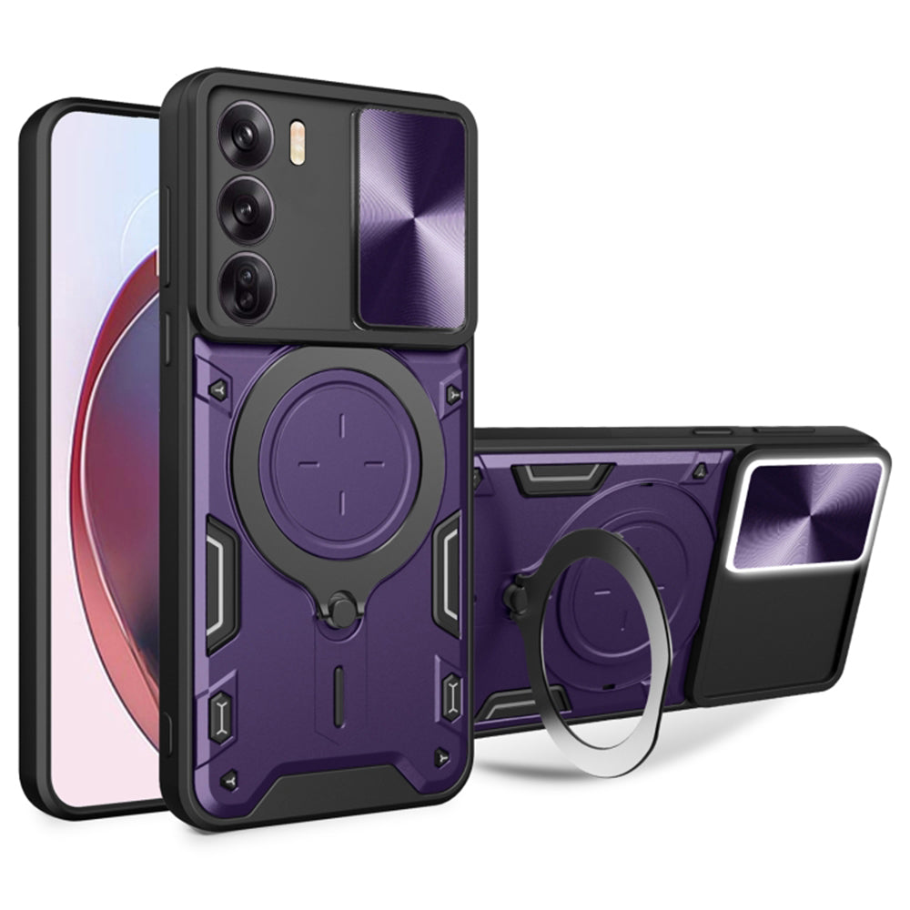 Funda para Oppo Reno12, Techsuit, CamGuard Pro, Morado