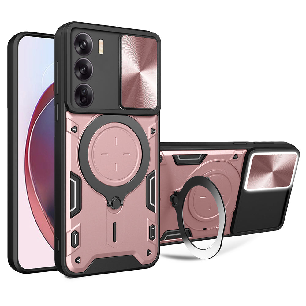 Funda para Oppo Reno12, Techsuit, CamGuard Pro, Rosa Dorado