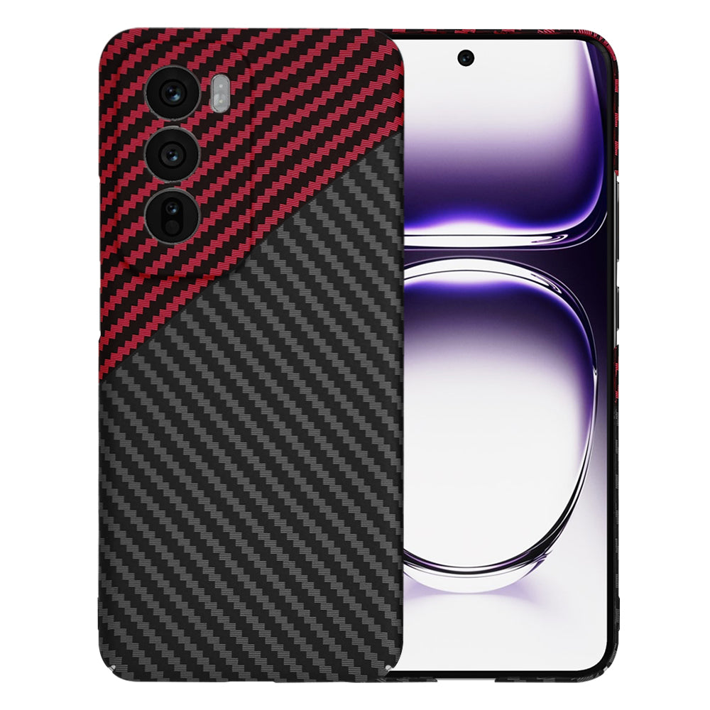 Funda para Oppo Reno12, Techsuit, Carbonite FiberShell, Negra Roja