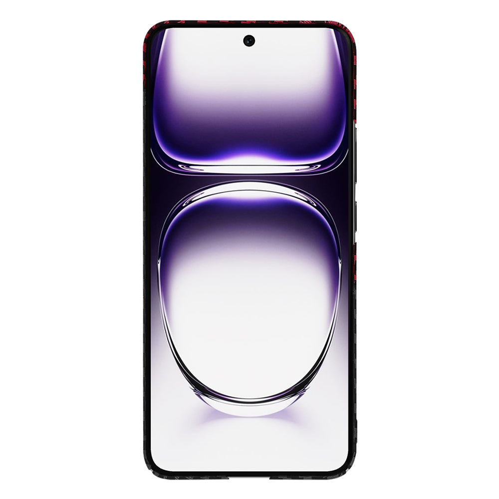 Funda para Oppo Reno12, Techsuit, Carbonite FiberShell, Negra Roja