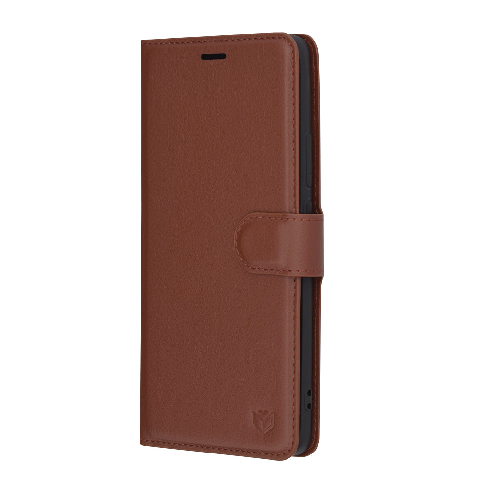 Funda para Oppo Reno12, Techsuit, Leather Folio, Marrón