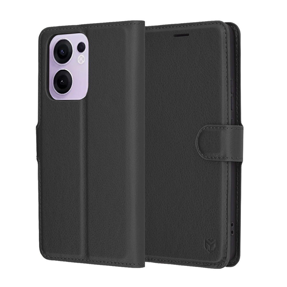 Funda para Oppo Reno13 FS 5G / Reno13 F 4G / Reno13 F, Techsuit, Folio de cuero, Negra