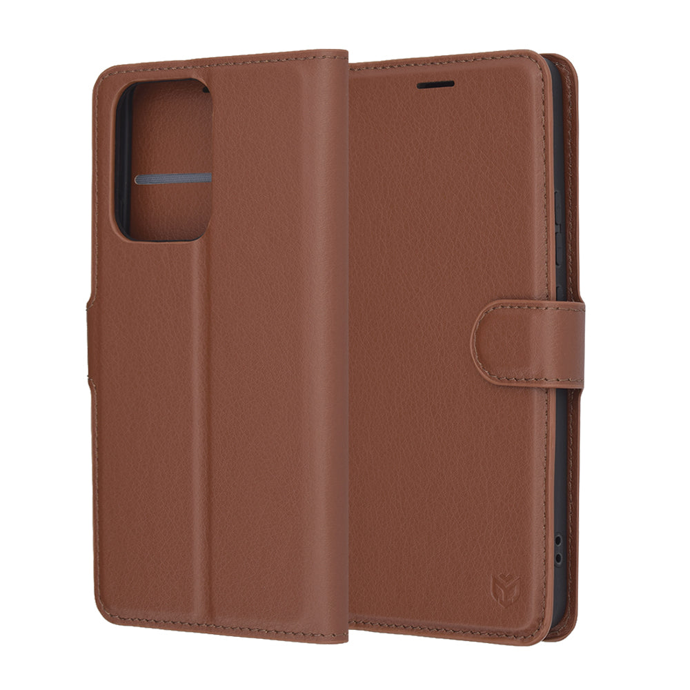 Funda para Oppo Reno13 FS 5G / Reno13 F 4G / Reno13 F, Techsuit, Folio de cuero, Marrón