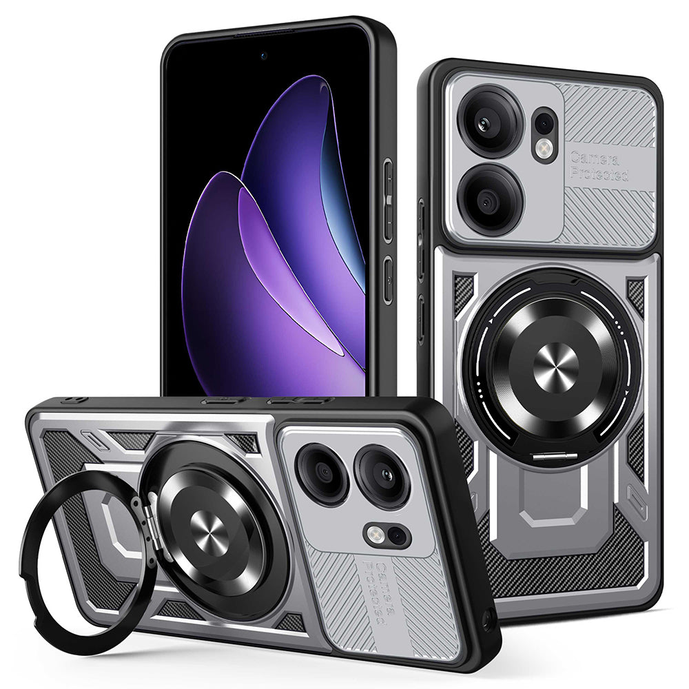 Funda para Oppo Reno13 FS 5G / Reno13 F 4G / Reno13 F, Techsuit, RuggedCam, Gris