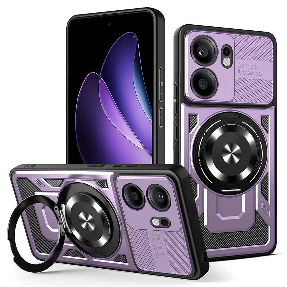 Funda para Oppo Reno13 FS 5G / Reno13 F 4G / Reno13 F, Techsuit, RuggedCam, Morado