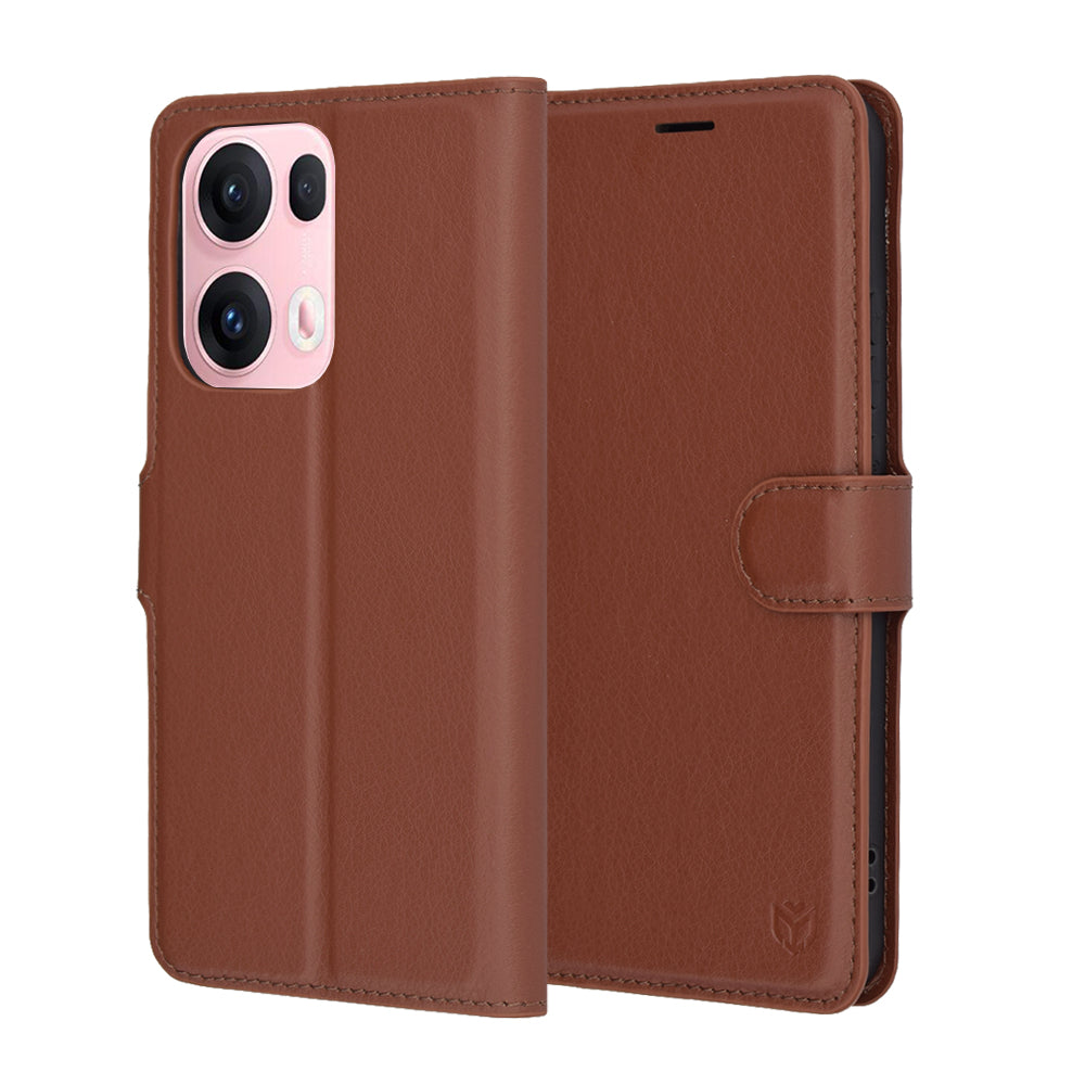 Funda para Oppo Reno13 Pro, Techsuit, Leather Folio, Marrón