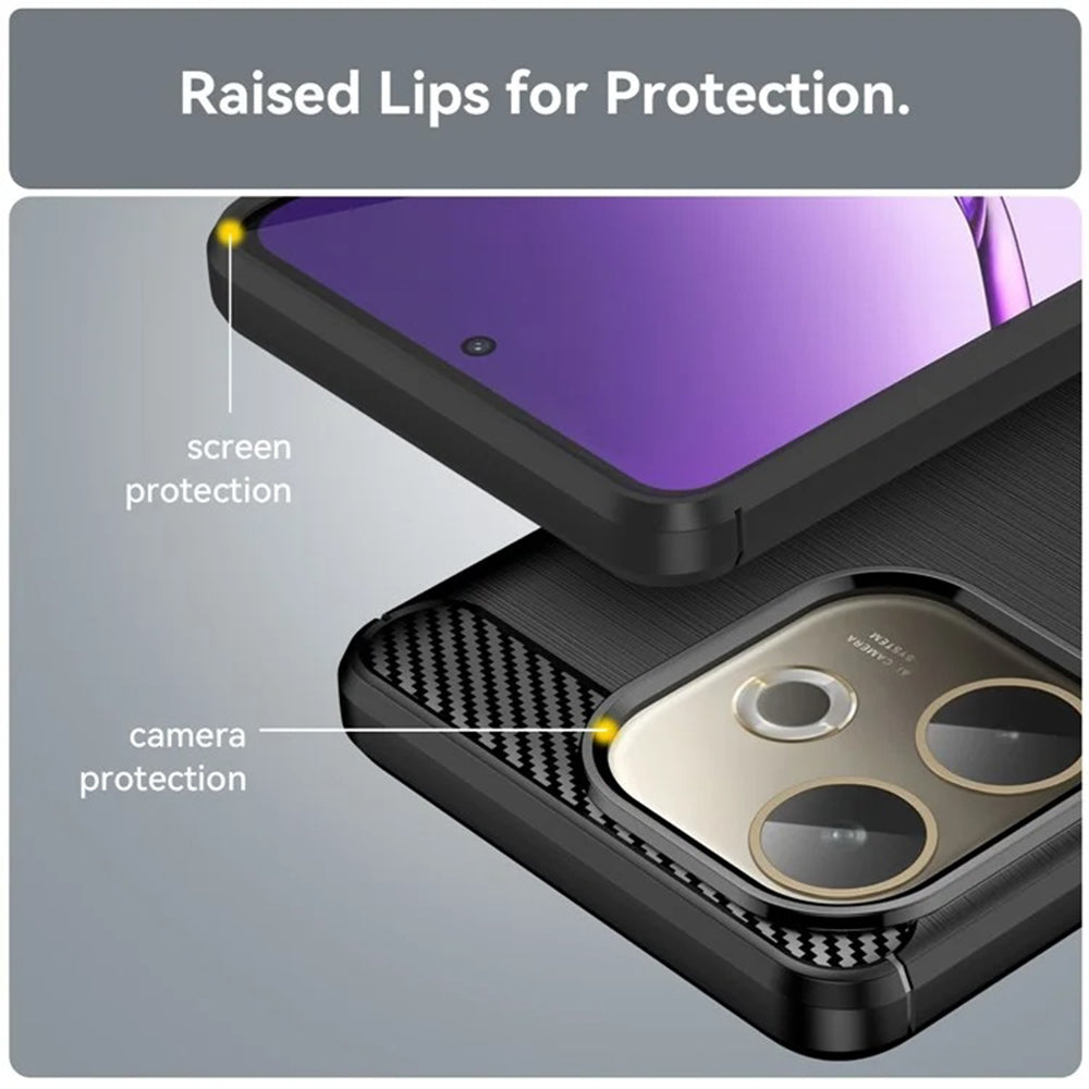 Funda para Oppo Reno14, Techsuit, Carbono, Negra
