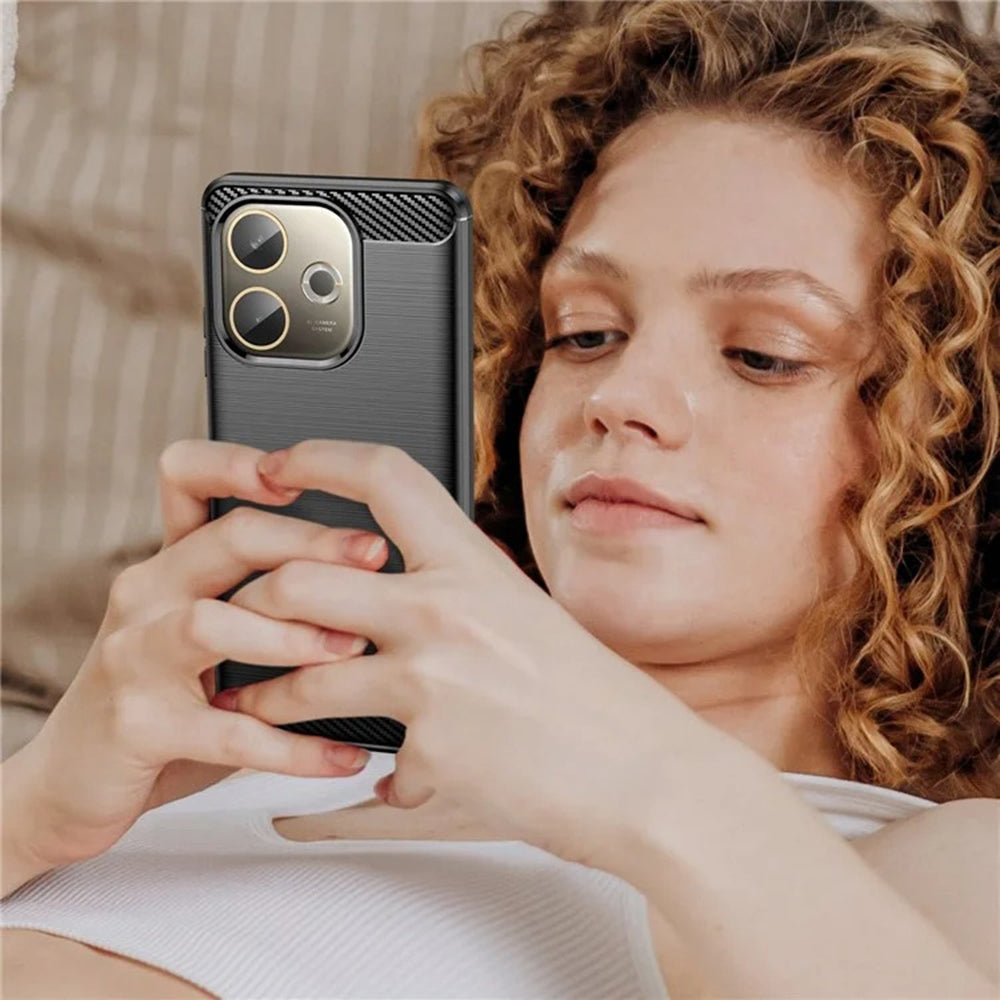 Funda para Oppo Reno14, Techsuit, Carbono, Negra