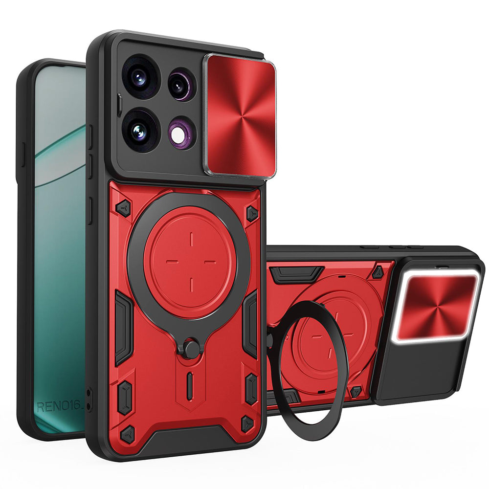 Funda para Oppo Reno16 F / Reno16 FS, Techsuit, CamGuard Pro, Roja