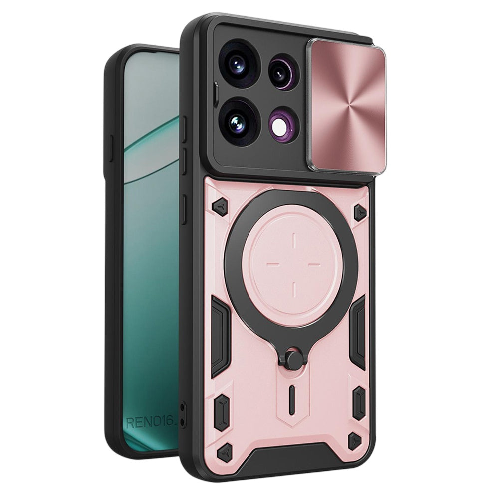Funda para Oppo Reno16 F / Reno16 FS, Techsuit, CamGuard Pro, Rosa Dorado