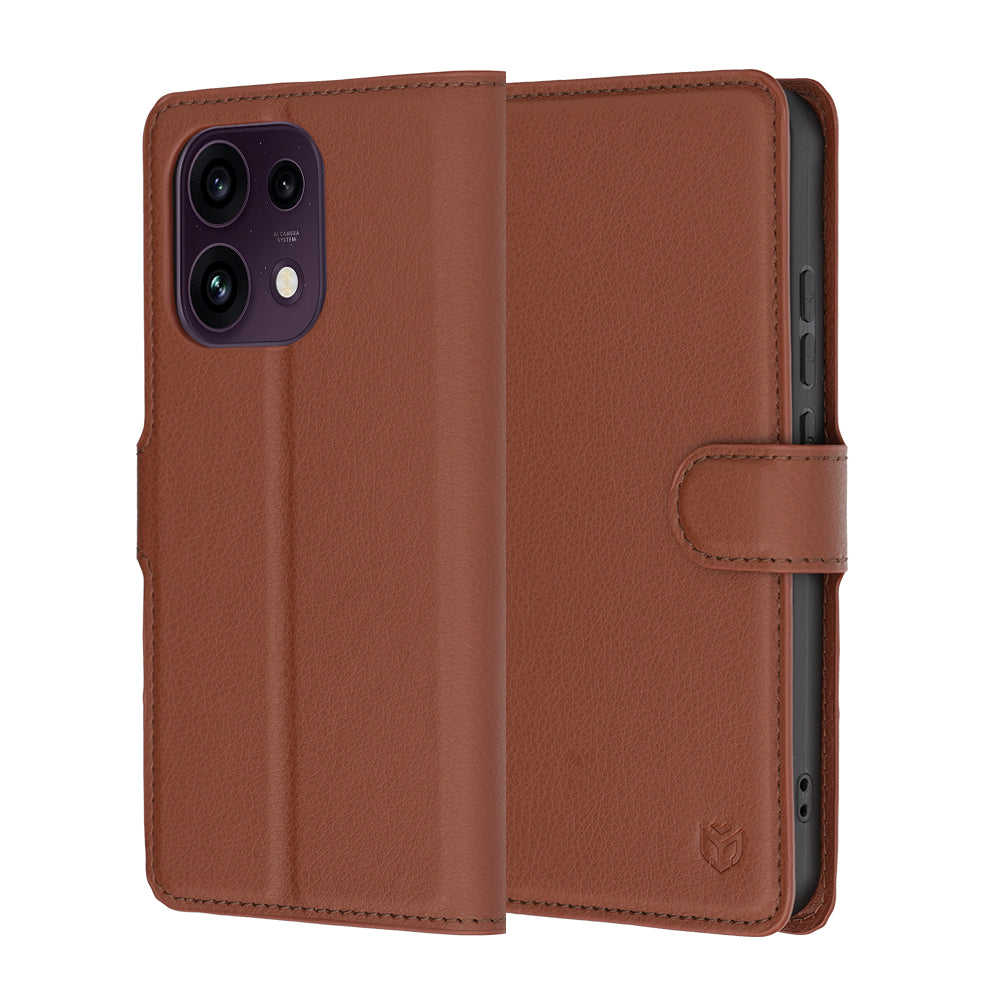 Funda para Oppo Reno16 F / Reno16 FS, Techsuit, Folio de cuero, Marrón