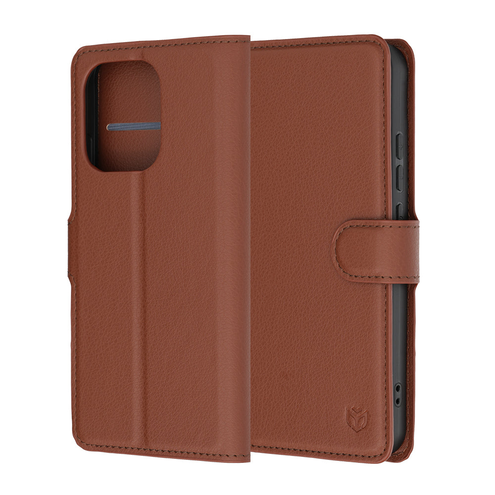Funda para Oppo Reno16 F / Reno16 FS, Techsuit, Folio de cuero, Marrón