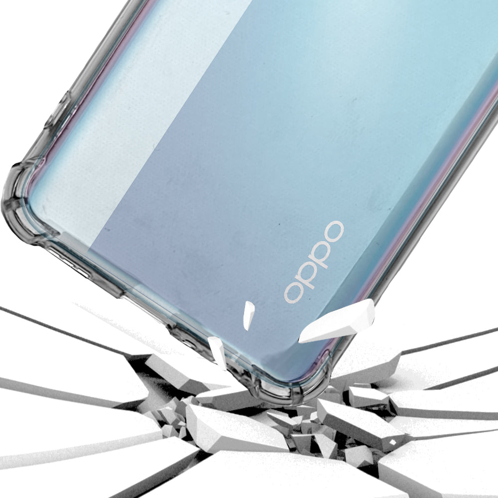 Funda para Oppo Reno4 Lite, Techsuit, Antigolpes Transparente, Transparente