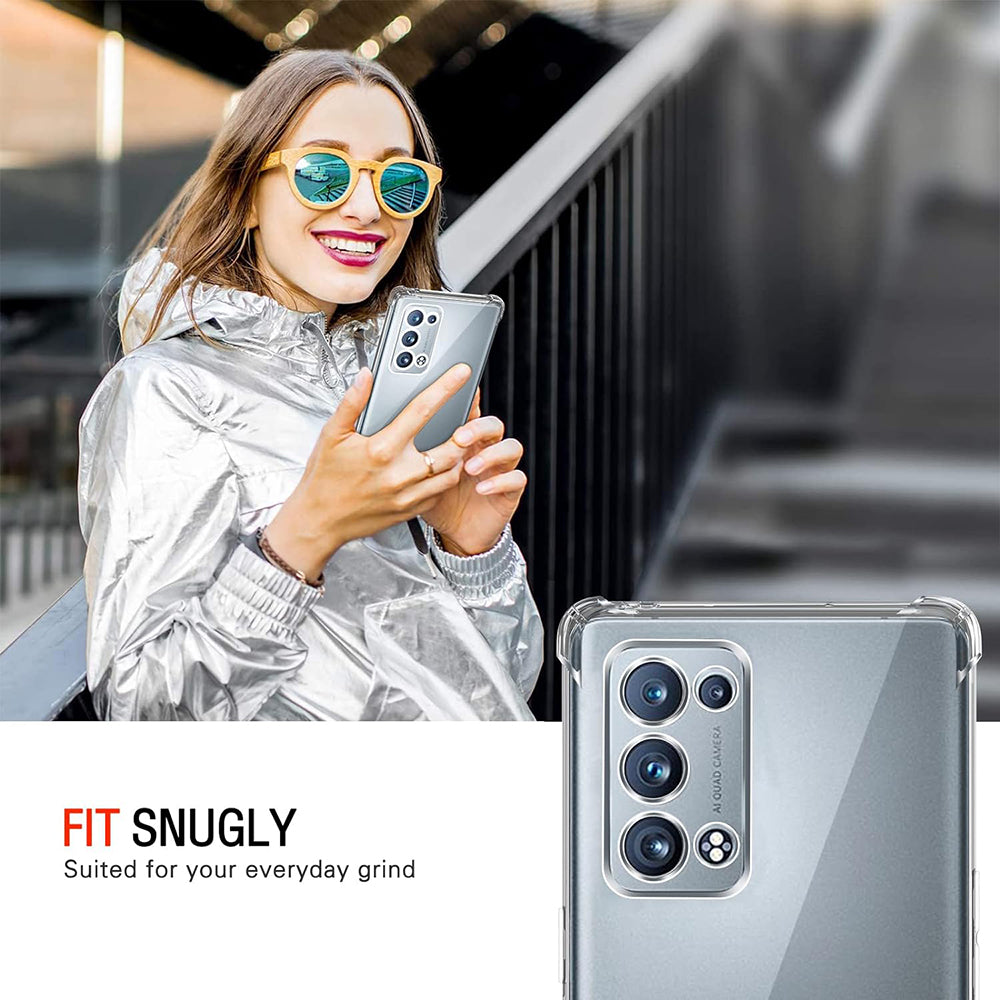 Funda para Oppo Reno6 Pro 5G (Snapdragon), Techsuit, Transparente a prueba de golpes, Transparente