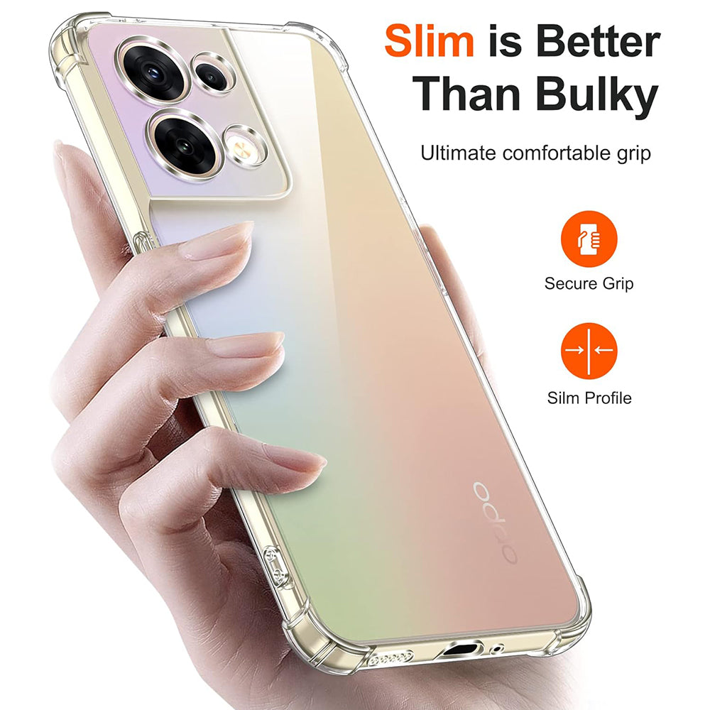 Funda para Oppo Reno8, Techsuit, Antigolpes Transparente, Transparente
