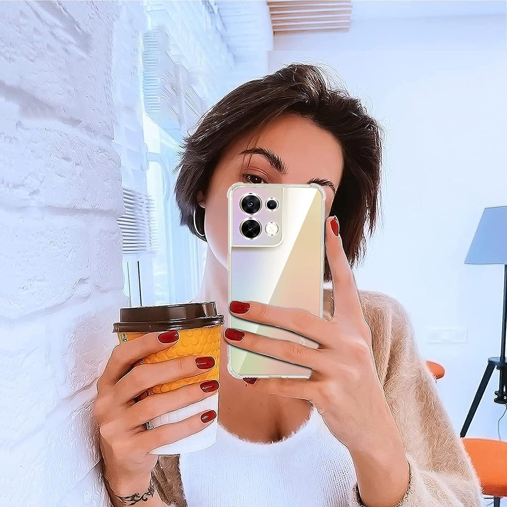 Funda para Oppo Reno8, Techsuit, Antigolpes Transparente, Transparente