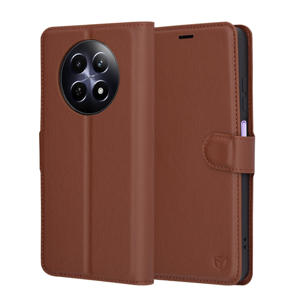 Funda para Realme 12x / 12, Techsuit, Leather Folio, Marrón