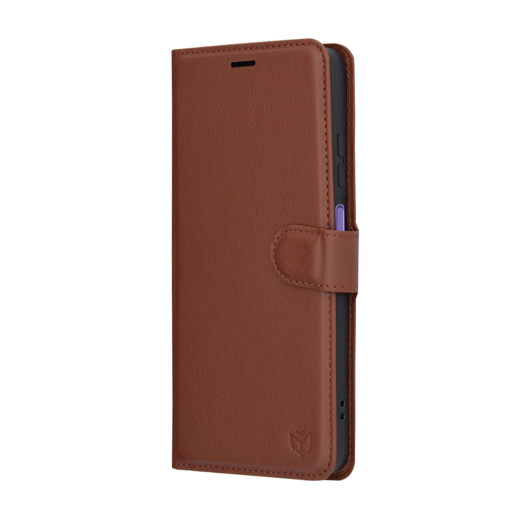 Funda para Realme 12x / 12, Techsuit, Leather Folio, Marrón